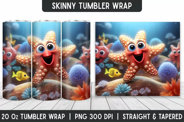 Tumbler Sublimation Wrap | 3D Sublimation | Skinny Tumbler