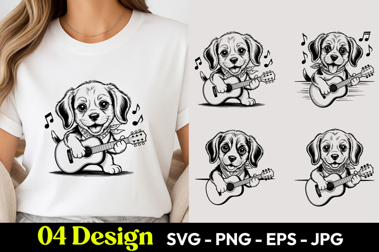 Guitar Puppy SVG PNG