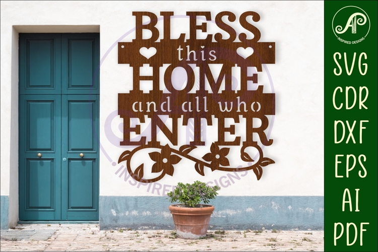Bless this home wall sign svg laser cut