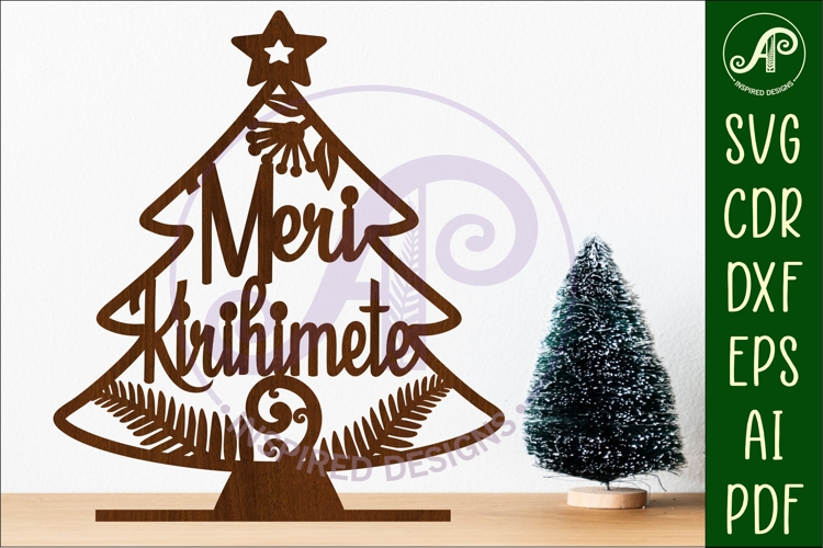 Christmas tree stand, laser cut file, New Zealand theme 3
