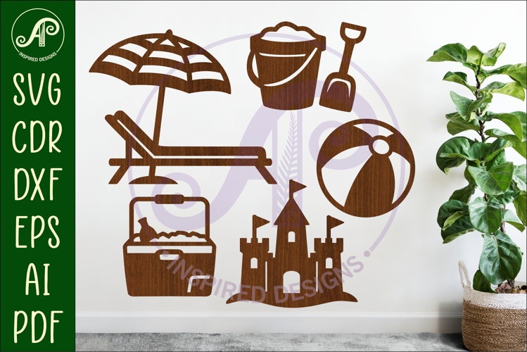 Summer Beach silhouettes laser cut out 2