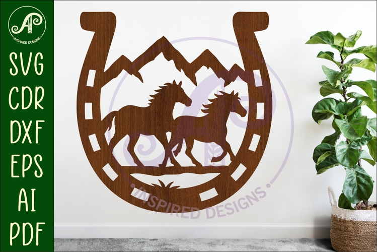 Horse Shoe Running horses wall sign