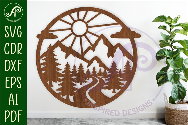 Forest road wall sign, SVG file. laser cut