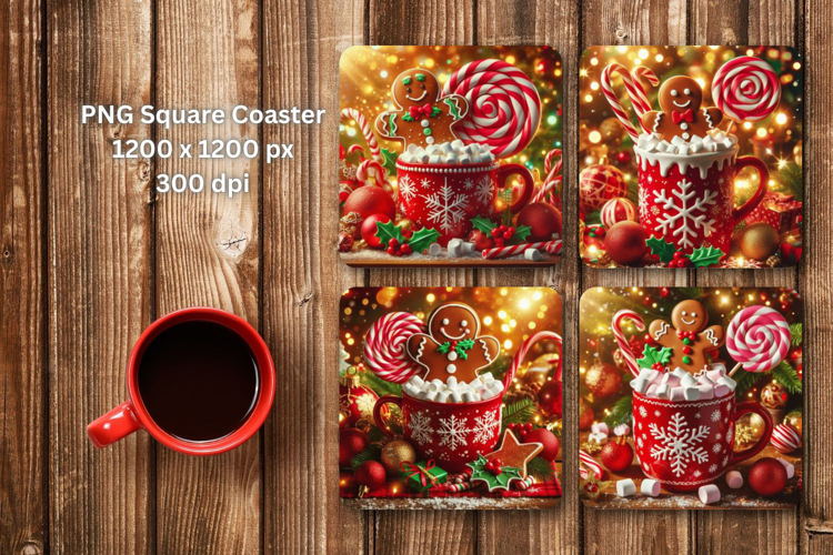 square coaster - gingerbread man