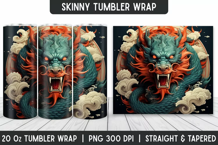 Dragon Tumbler Wrap | Sublimation Tumbler | Tumblers