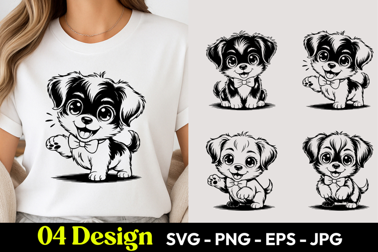 Cute Black Puppy SVG PNG