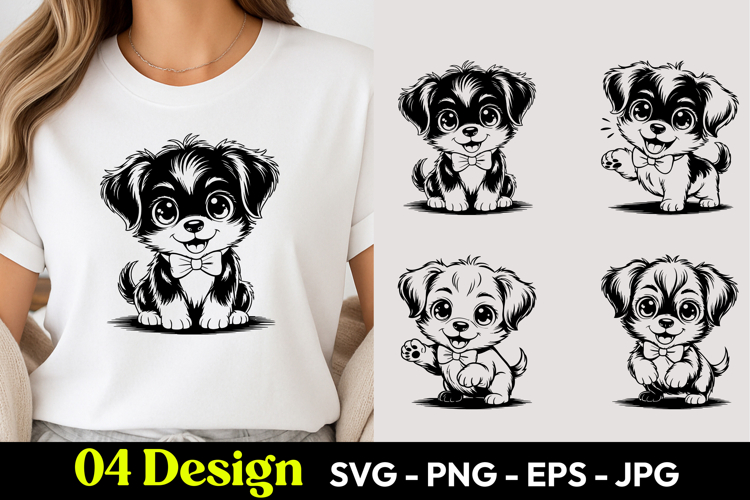 Baby Black Puppy SVG PNG