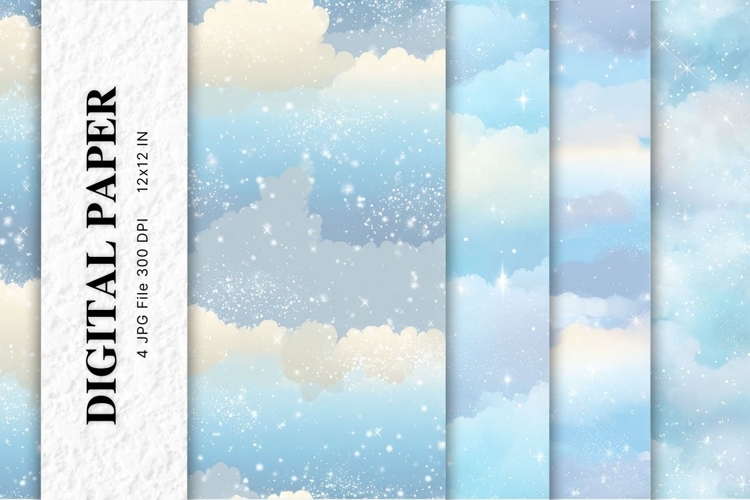 Sky Cloud Background Digital Paper Wallpaper_3