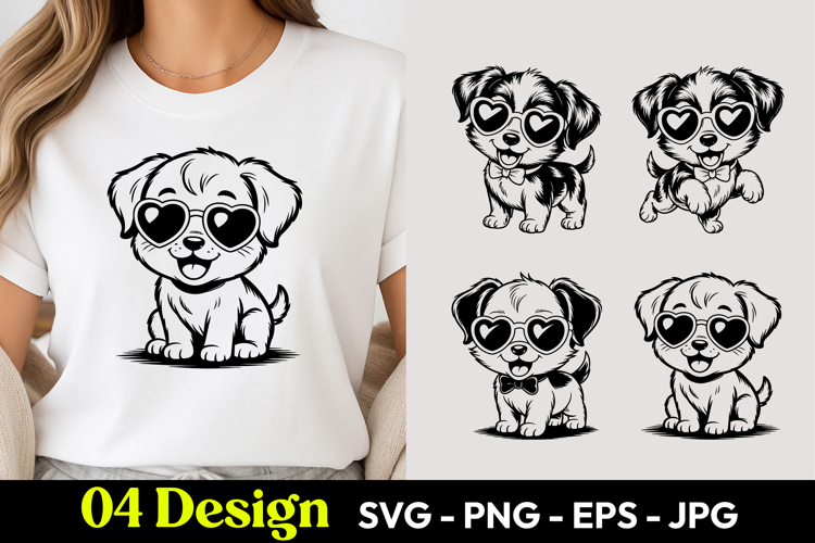 Cool Puppy Face SVG PNG