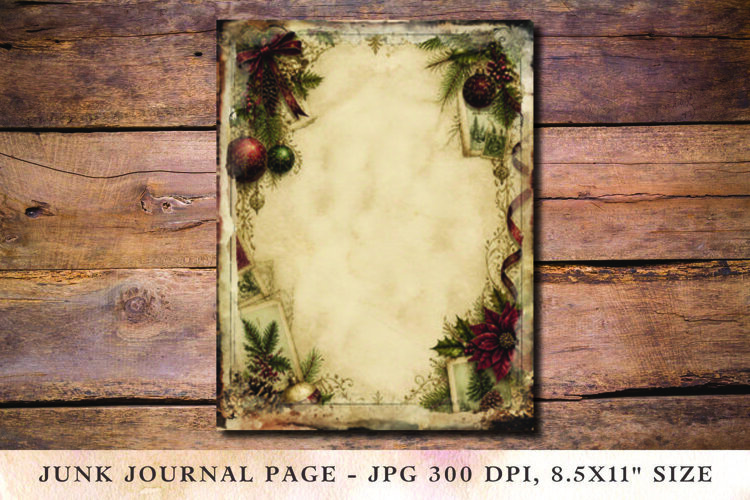 Christmas Junk Journal Pages Ornaments example image 1