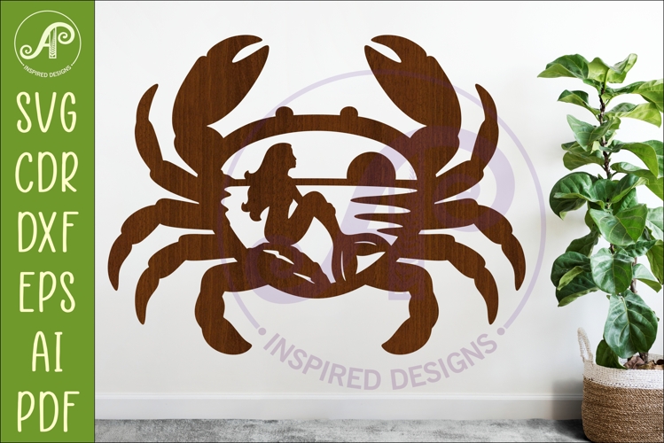 Coastal Crab Wall Art Beach House Decor Mermaid