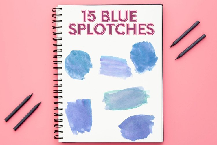 Blue Watercolor splash clipart example image 1
