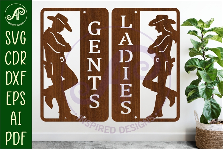 Western Bathroom Sign SVG Gents Ladies
