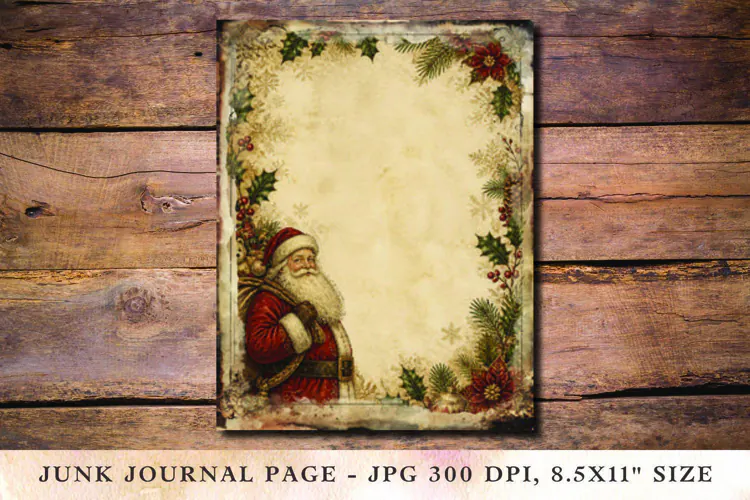 Christmas Junk Journal Pages santa claus