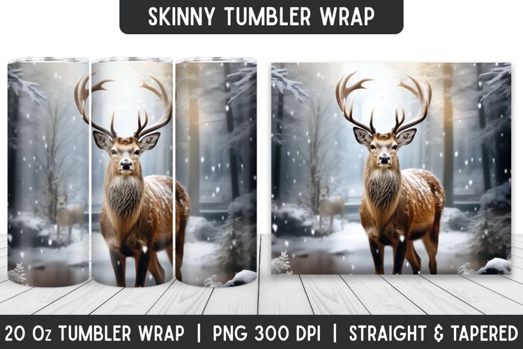 Christmas Deer Tumbler Sublimation | | Christmas Ornament