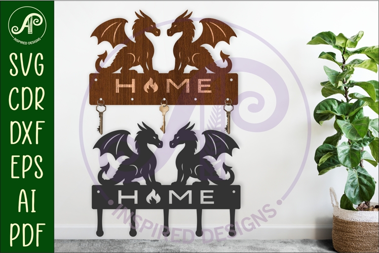 Dragons Key holder designs for wood and metal