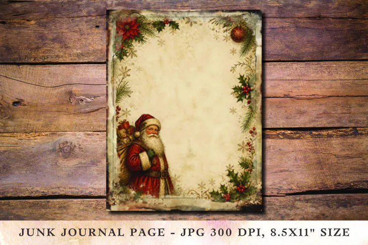 Christmas Junk Journal Pages santa claus