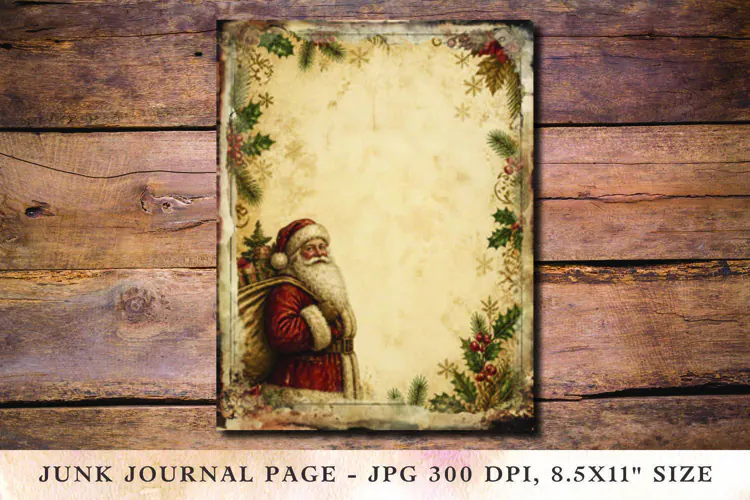 Christmas Junk Journal Pages santa claus