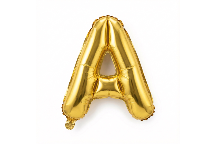 Golden Metallic Letter A Foil Balloon Party Decoration