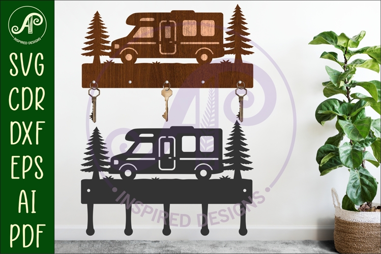 Campervan Key holder designs for wood and metal