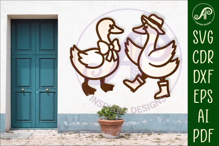 Goose outline shapes laser cut wall art