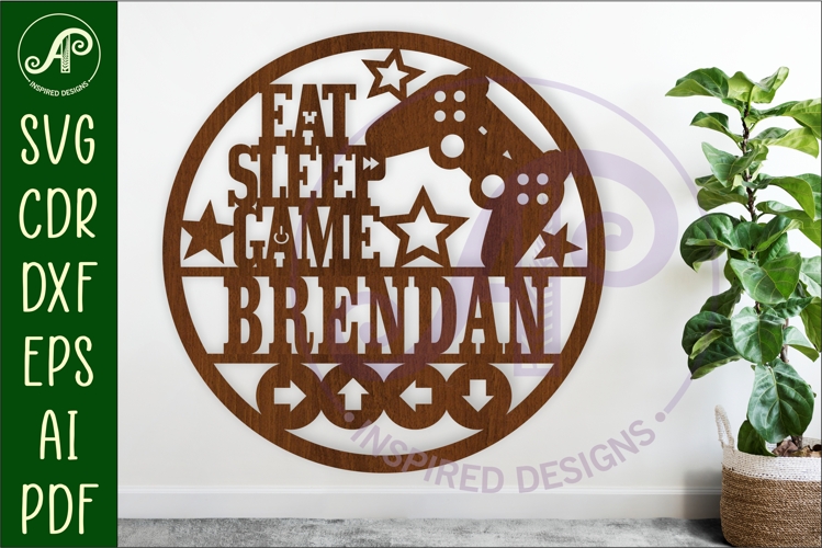 Gamer theme laser cut name sign