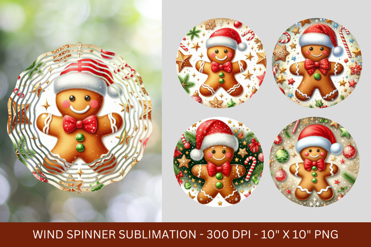 wind spinner - christmas gingerbread man