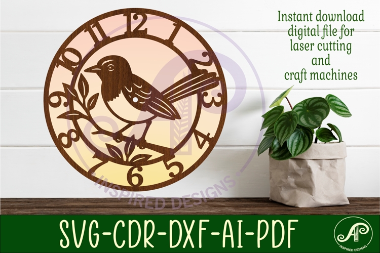 Willie wagtail Australian bird themed clock laser cut
