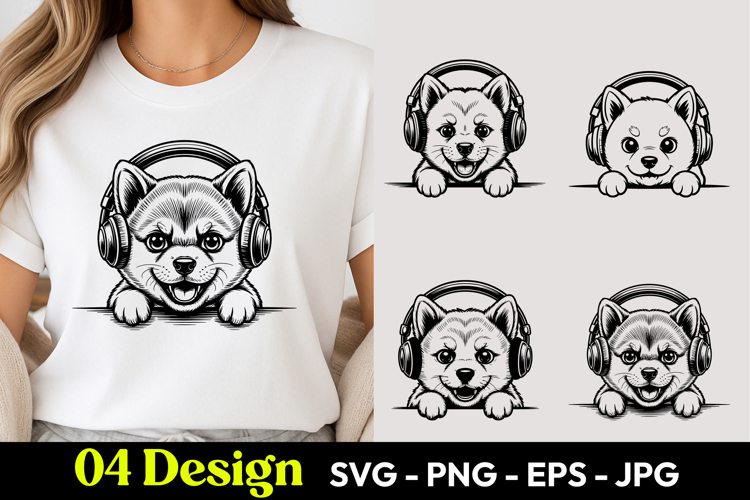 Headphone Puppy SVG PNG