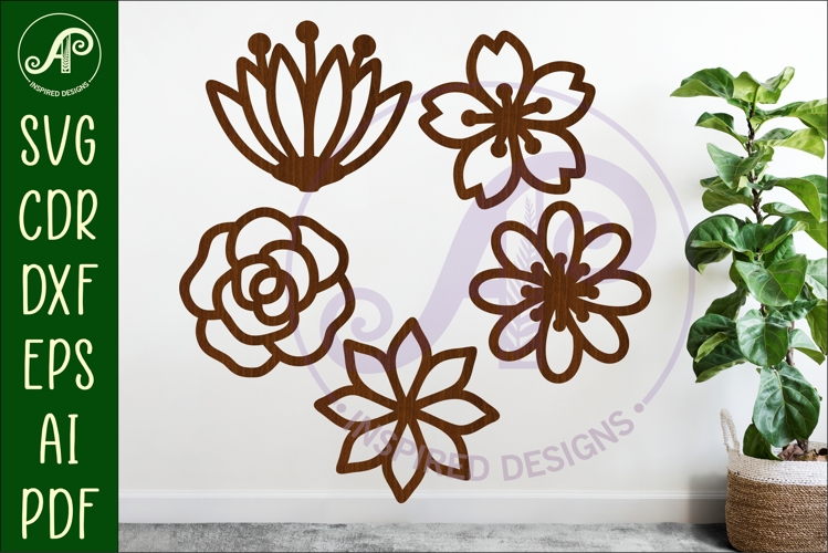 Flower Silhouette Cut out designs 4