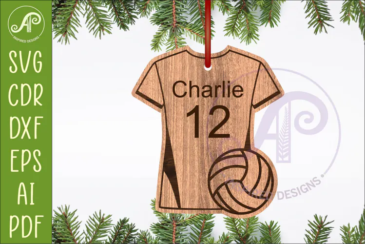 Volleyball shirt Christmas Ornament SVG laser cut