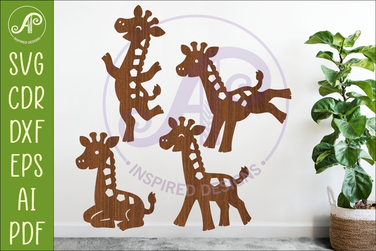 Giraffe SVG Laser Cut Files Cute Animal Silhouette 2