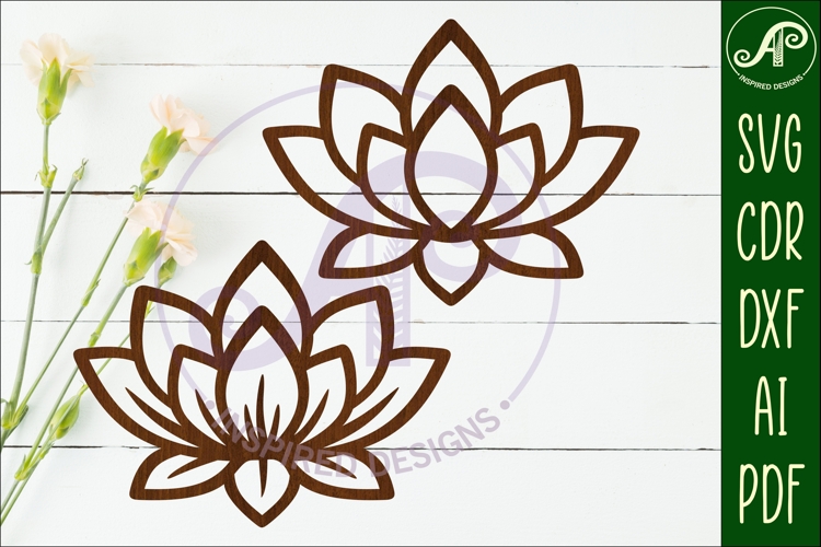 Lotus flower wall art signs, SVG files. 1