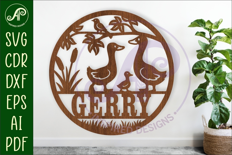 Silly Geese name sign design for laser cutting