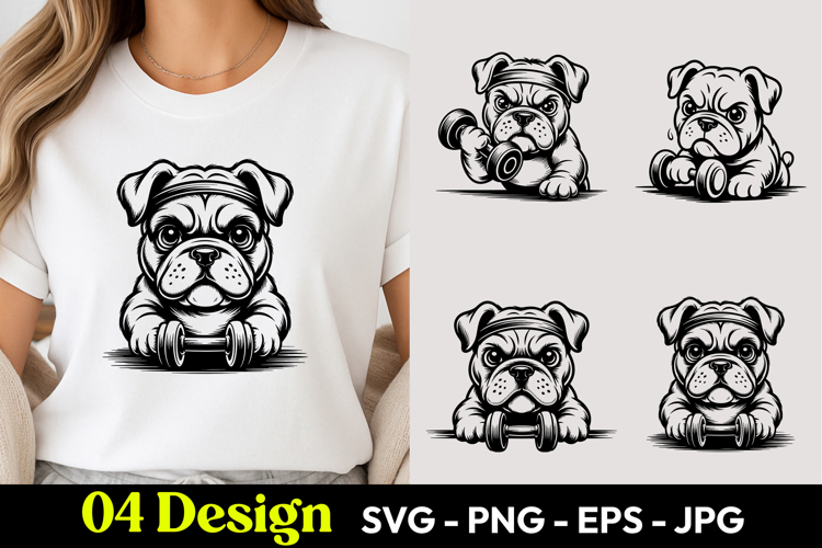 Cute Bulldog Puppy SVG PNG