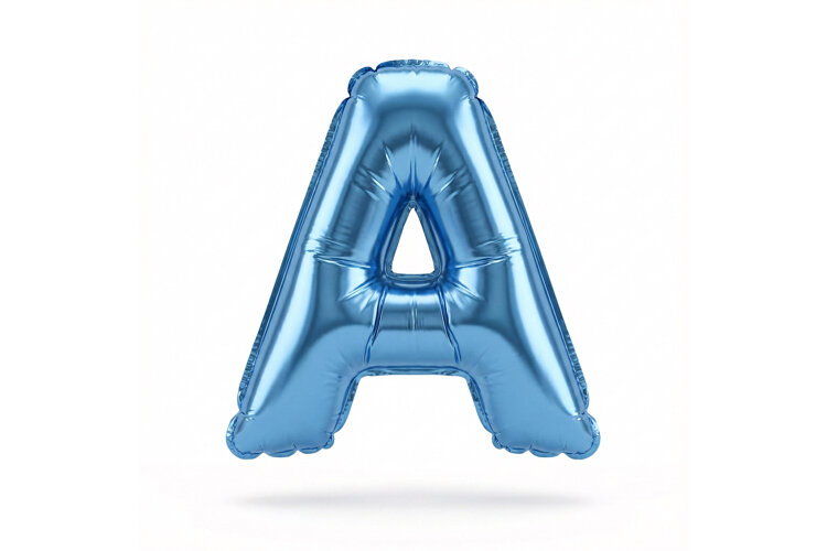 Blue Metallic Letter A Foil Balloon Party Decoration example image 1