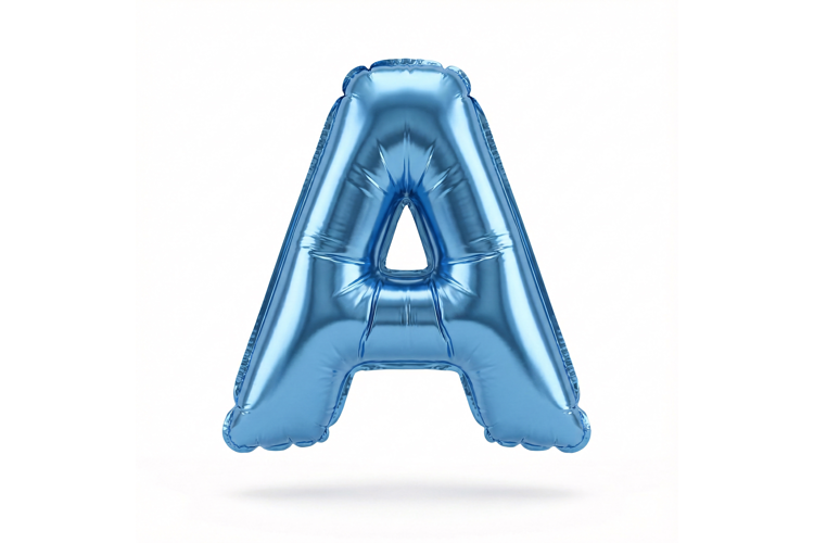 Blue Metallic Letter A Foil Balloon Party Decoration
