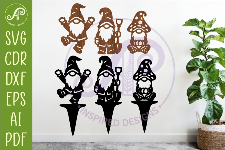 Gnome Silhouette Shapes and Garden Stakes SVG Mushroom Hat 2
