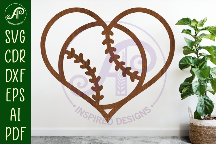 Baseball heart laser cut wall sign