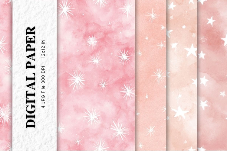 Star Background Party Decor Digital Paper Backdrop Wallpaper
