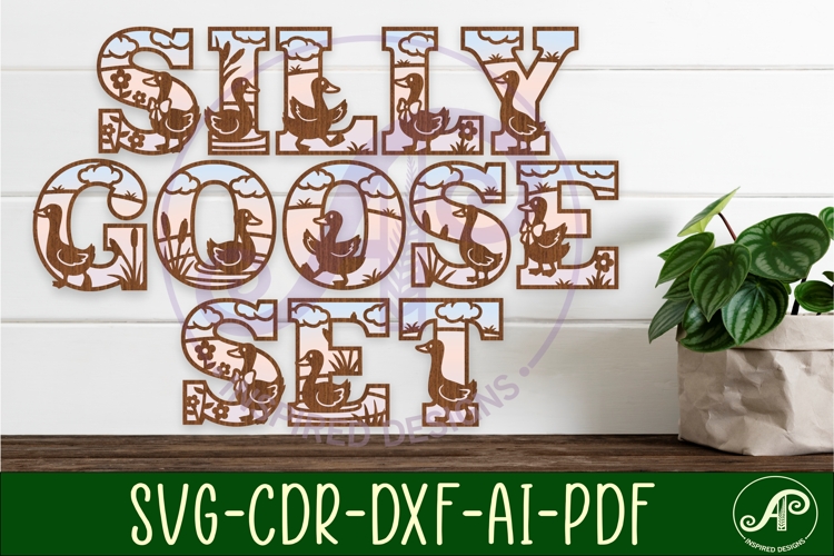 Goose themed alphabet letter set. 2 layer 52 letters.