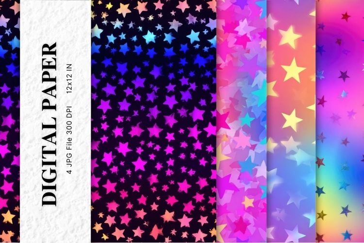Star Background Party Decor Digital Paper Backdrop Wallpaper