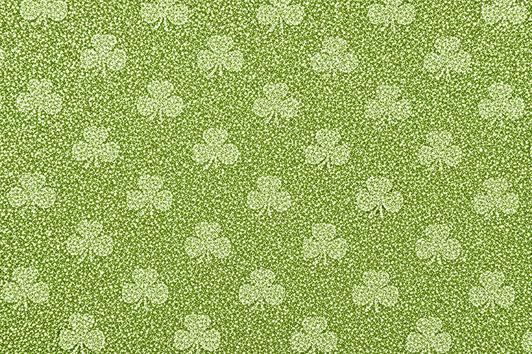 Green textured with subtle four-leaf clover patttern