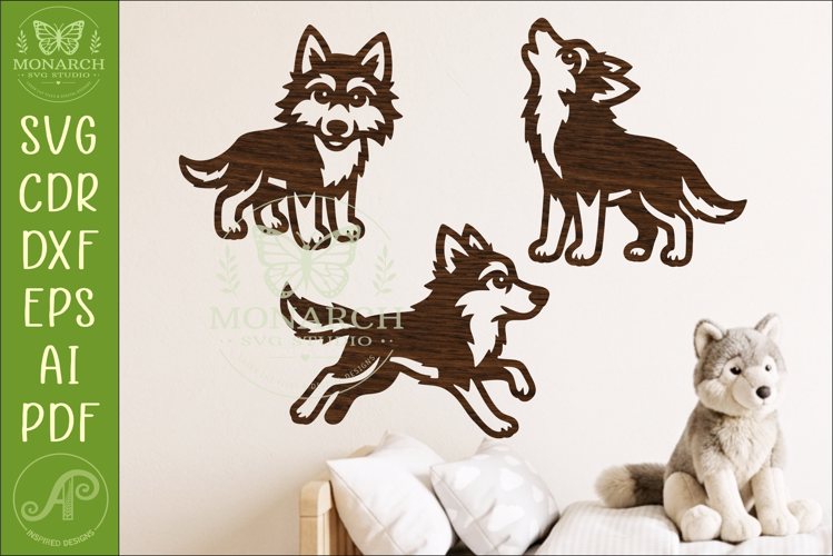 Cute Wolf SVG Silhouette Woodland Animal Cut Files 2