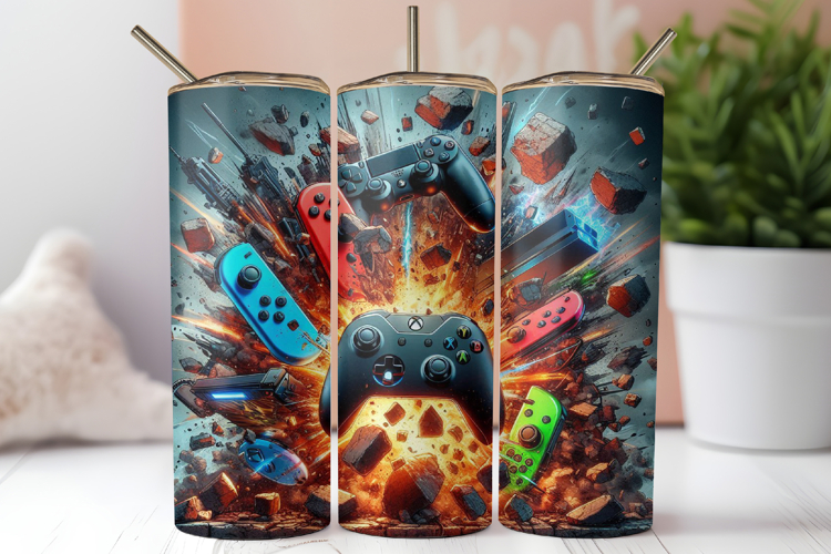 Gaming Controller 20 Oz Tumbler Wrap