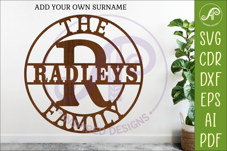 Monogram Family Letter R Name Sign SVG