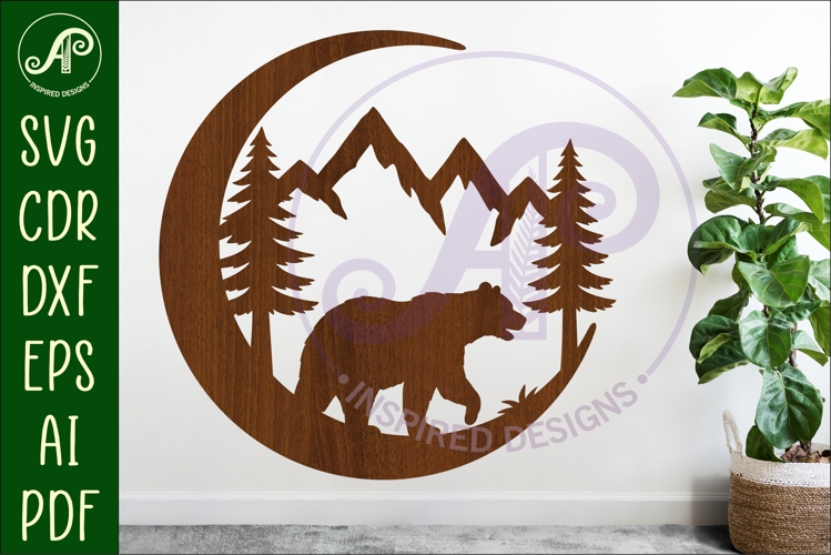 Crescent Moon Bear animal wall sign
