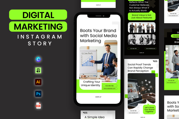 Green White Digital Marketing - Instagram Story