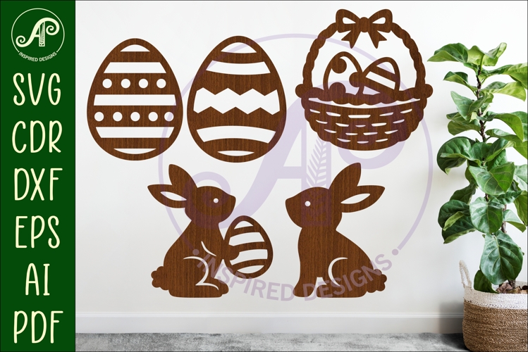 Spring / Easter silhouettes laser cut outs SVG 1