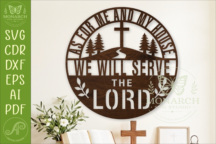 As For Me And My House Christian Wall Sign SVG Laser Cut
